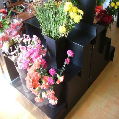 Μαύρα Corflute φύλλων Floral ράφια επίδειξης στάσεων αντιστατικά λιανικά Floral
