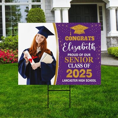Custom Yard Sign made from durable corrugated plastic. Features vibrant full-color printing for promotions, events, real estate, and celebrations. Easy to install, lightweight, reusa